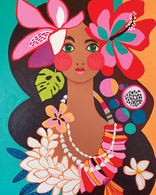 Lei Girl Paia Print Art